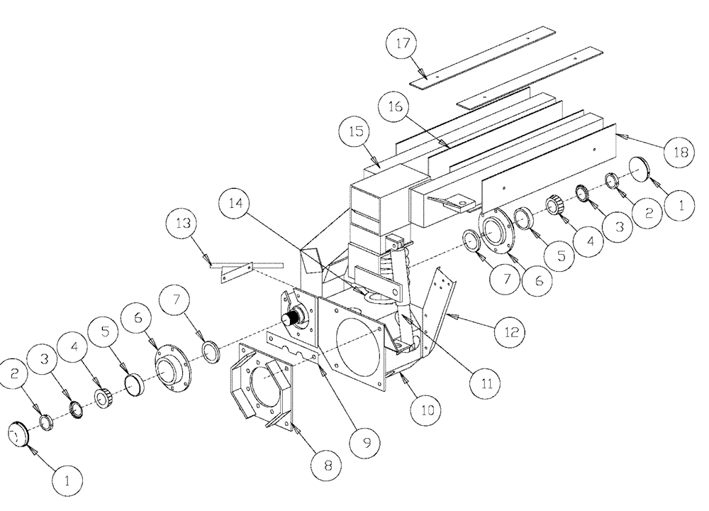 Схема запчастей Case IH SPX2130 - (04-002) - AXLE & STRUT ASSEMBLY- REAR W/INTEGRAL BRAKES Suspension & Frame