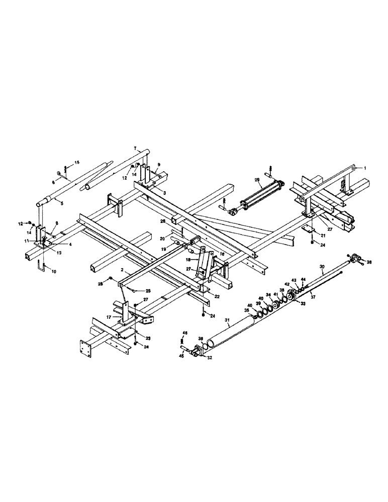 Схема запчастей Case IH 1200M-SERIES - (058) - HYDRAULIC WING LIFT, CYLINDER MOUNT, NEW AND OLD STYLE 