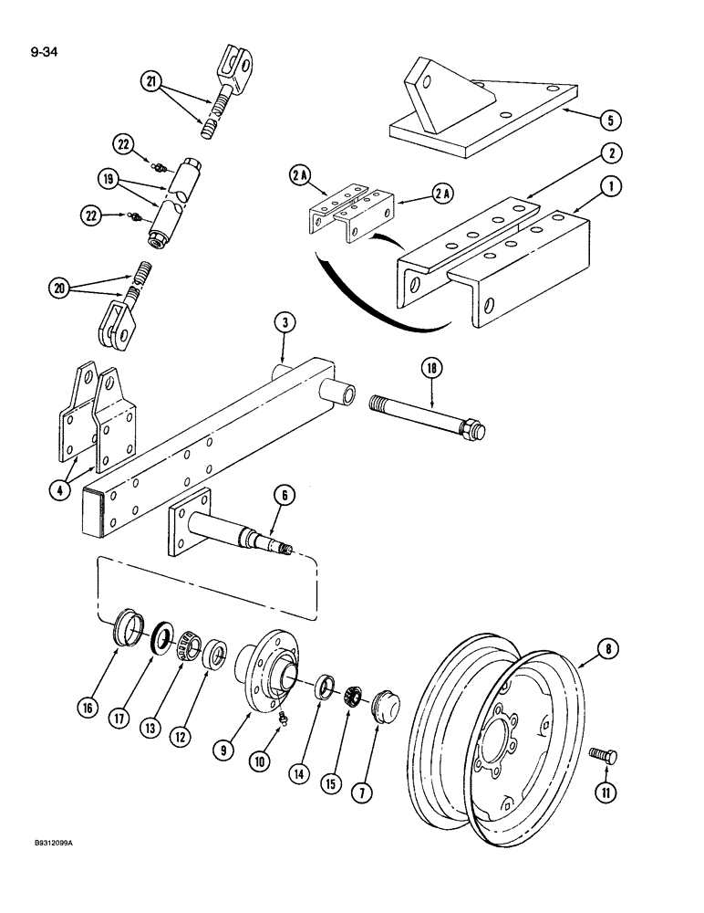 Схема запчастей Case IH 14 - (9-34) - GAUGE WHEEL, 14 SUBSOIL CHISEL (09) - CHASSIS/ATTACHMENTS