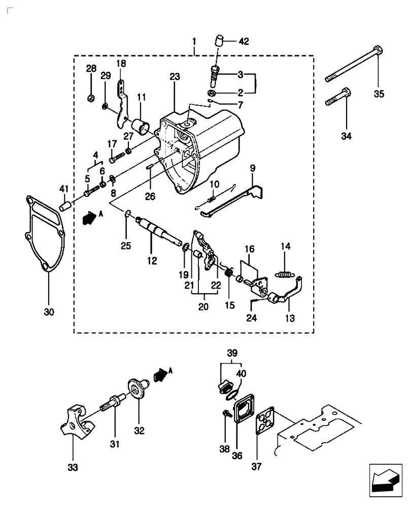 Схема запчастей Case IH FARMALL 35B - (10.230.02) - FUEL SYSTEM - GOVERNOR (10) - ENGINE