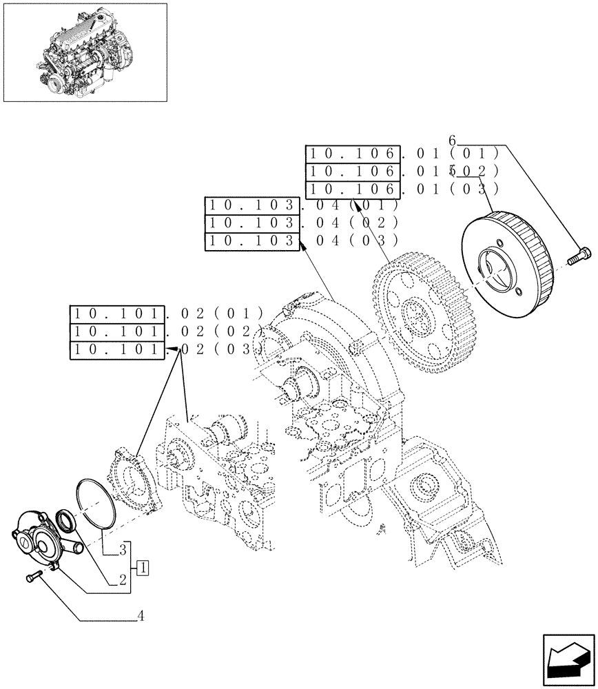 Схема запчастей Case IH 7010 - (10.101.04[01]) - ENGINE BREATHERS - 7010 (10) - ENGINE