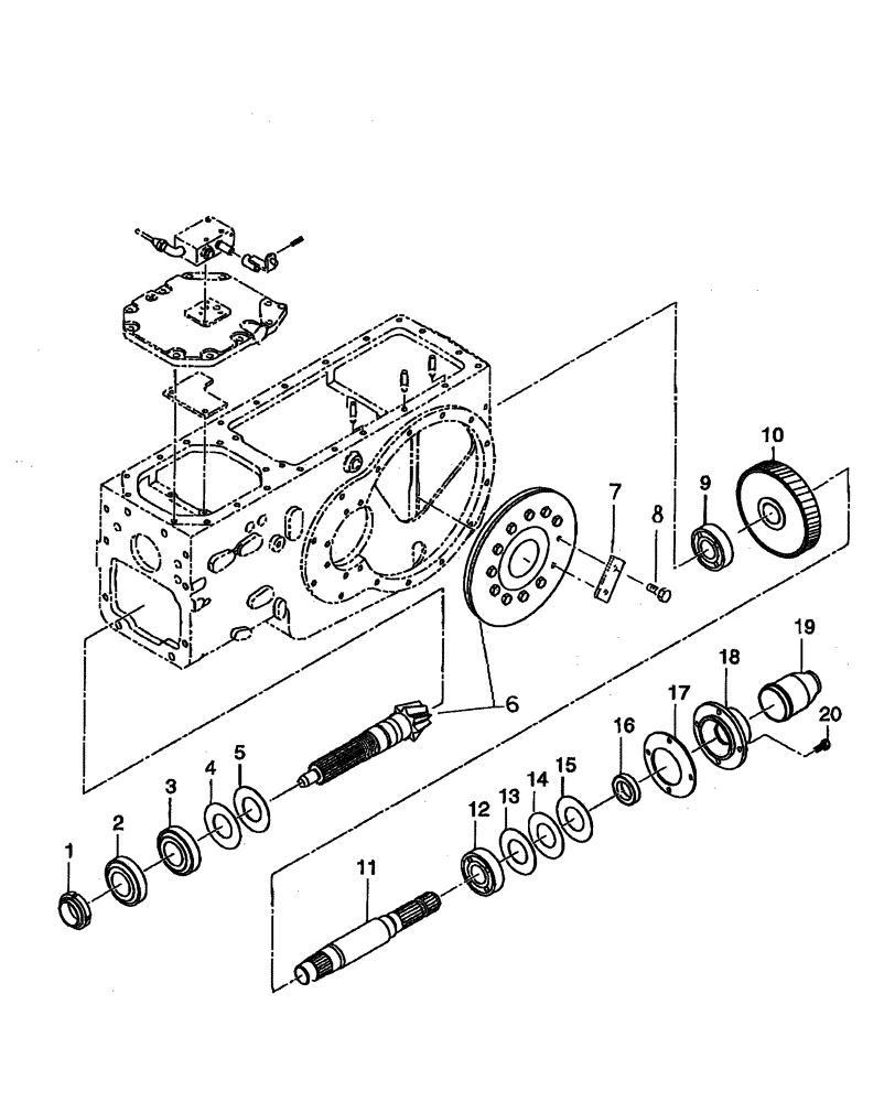 Схема запчастей Case IH DX48 - (03.09) - REAR TRANSMISSION PTO, LOWER SHAFT (03) - TRANSMISSION