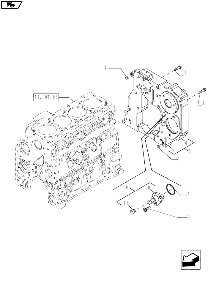 Схема запчастей Case IH P70 - (10.102.02) - REAR GEAR HOUSING (10) - ENGINE