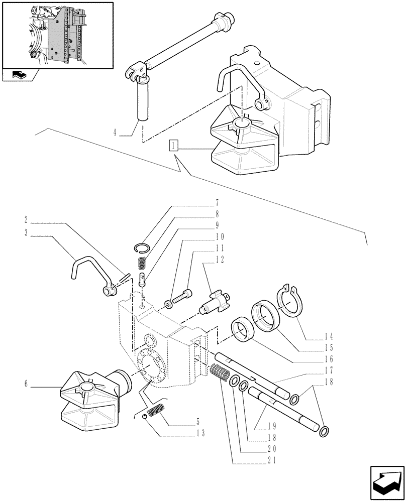 Схема запчастей Case IH FARMALL 105V - (1.89.0/06) - SWIVEL HOOK FOR EEC, (VERTICAL ADJUST SLIDING) (33MM HOLE) (VAR.330897) (09) - IMPLEMENT LIFT