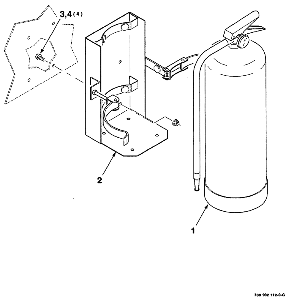 Схема запчастей Case IH RS561 - (09-014) - FIRE EXTINGUISHER KIT (TO BE ORDERED THRU WHOLEGOODS ONLY) Decals & Attachments