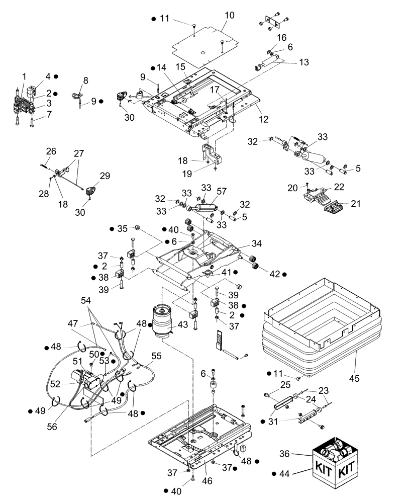 Схема запчастей Case IH AFX8010 - (E.32.A.70[5]) - SUSPENSION, SEAT E - Body and Structure