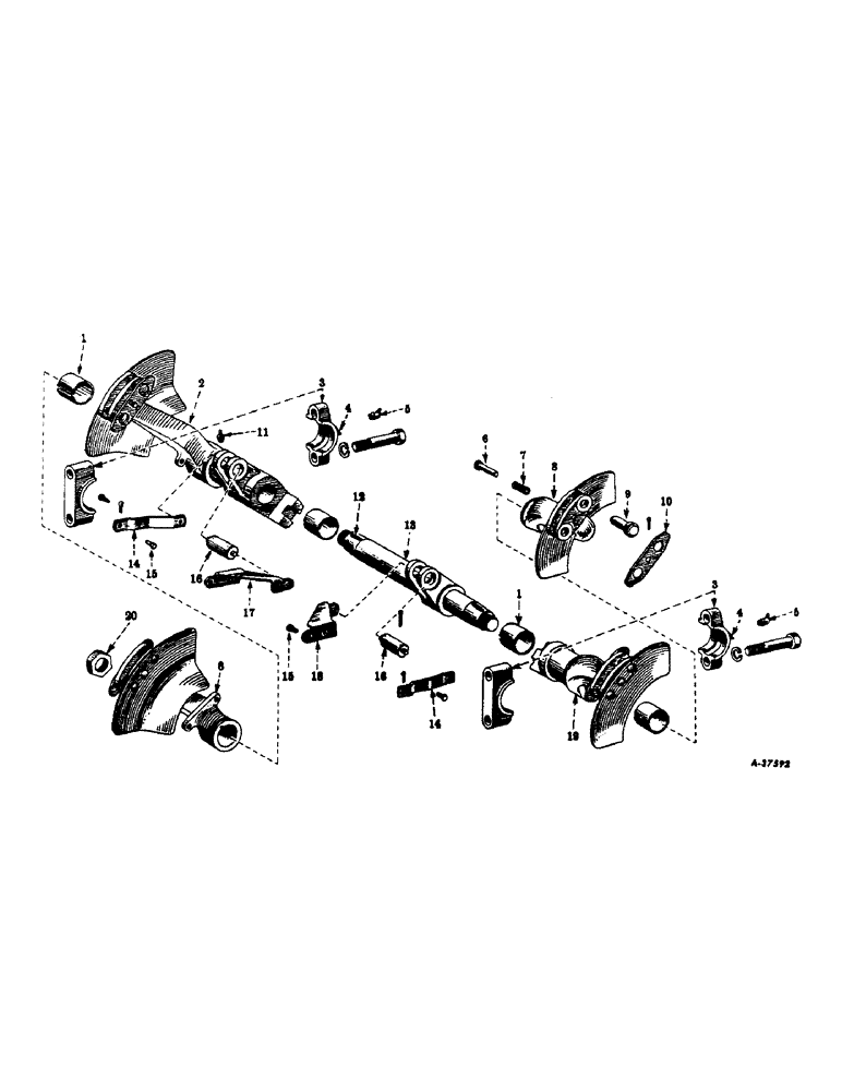 Схема запчастей Case IH FARMALL C - (161) - HYDRAULIC SYSTEM,TOUCH-CONTROL, 4-ARM, ROCKSHAFT, ROCKSHAFT ARMS,BEARINGS,OPERATING LINK AND BRACE (07) - HYDRAULIC SYSTEM