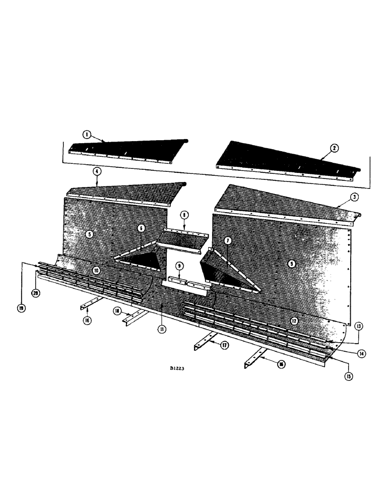 Схема запчастей Case IH 1060 - (074) - HEADER AUGER TROUGH, 12 FOOT, 13 FOOT, 14 FOOT HEADERS (58) - ATTACHMENTS/HEADERS