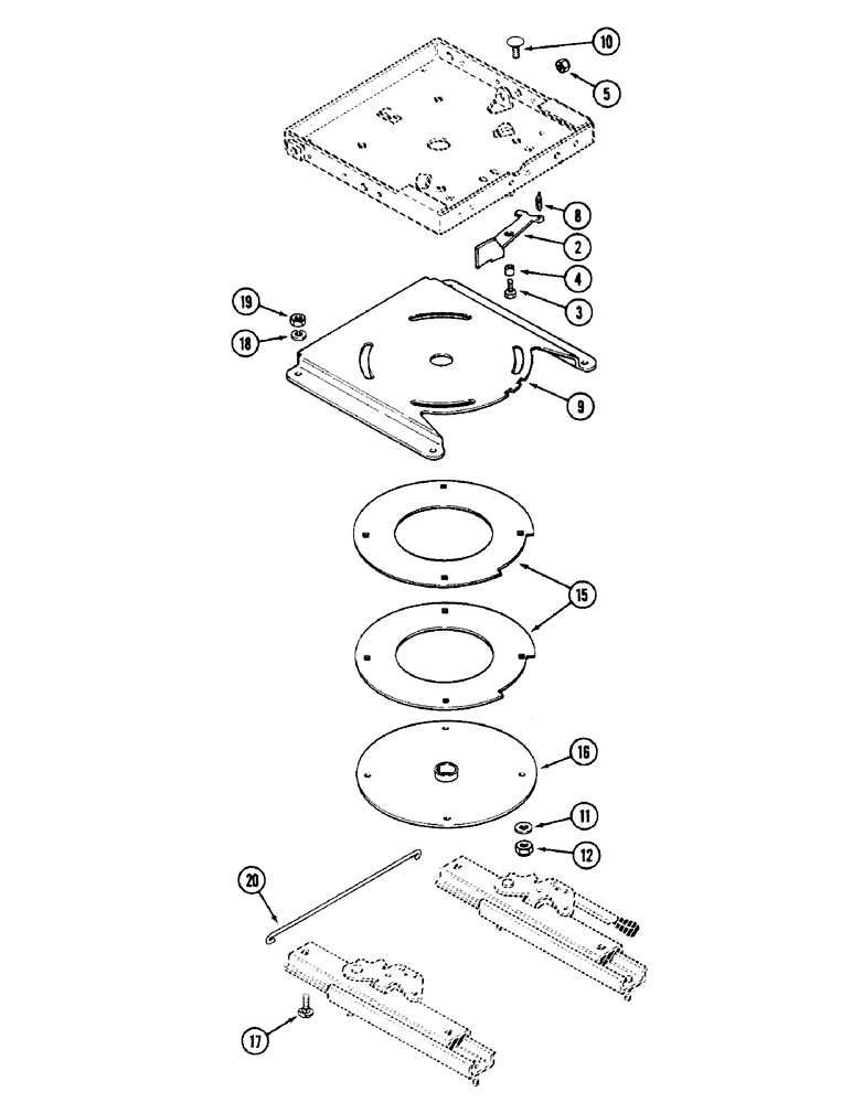 Схема запчастей Case IH 2594 - (9-086) - SEAT SWIVEL KIT (09) - CHASSIS/ATTACHMENTS