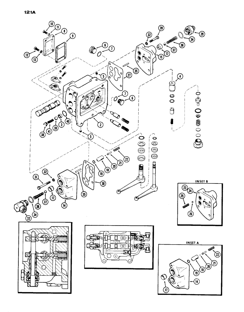 Схема запчастей Case IH 1030 - (121A) - A34699 AUXILIARY VALVE, USED PRIOR TO TRANSMISSION SERIAL NUMBER 2219218 (06) - POWER TRAIN