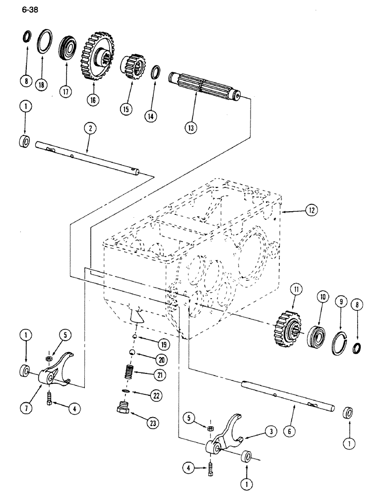 Схема запчастей Case IH 1620 - (6-038) - TRANSMISSION MAIN SHAFT (03) - POWER TRAIN