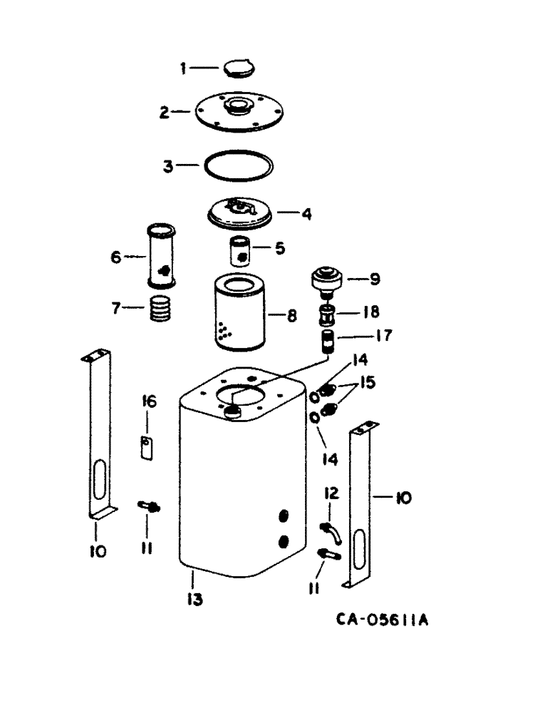 Схема запчастей Case IH 1440 - (10-74) - HYDRAULICS, HYDRAULIC RESERVOIR, S/N 20000 AND BELOW (07) - HYDRAULICS