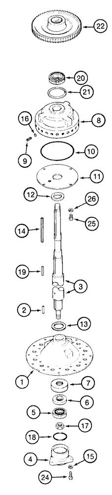 Схема запчастей Case IH CPX610 - (09A-15) - DRUM ROTOR SUPPORTS AND SHAFT (13) - PICKING SYSTEM