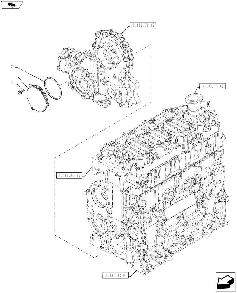 Схема запчастей Case IH FARMALL 75A - (10.246.01[04]) - COVER - INJECTION PUMP DRIVE (10) - ENGINE