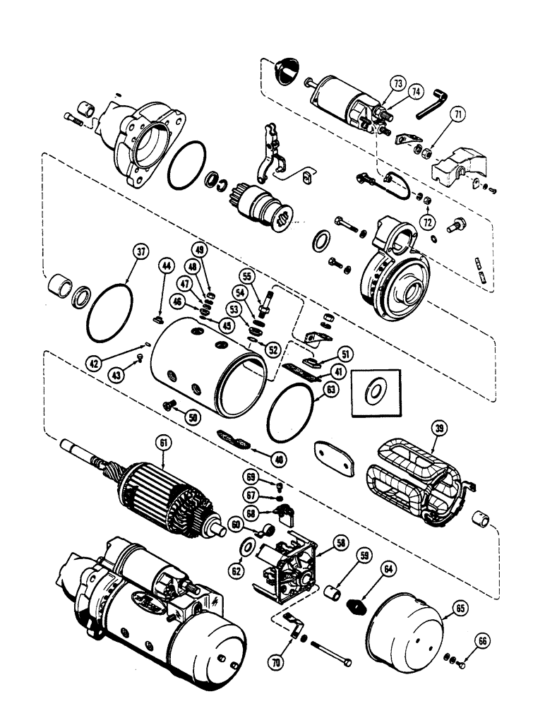 Схема запчастей Case IH 2590 - (4-123G) - A162469 STARTER ASSEMBLY, P.I.N. 9910733 AND AFTER (04) - ELECTRICAL SYSTEMS