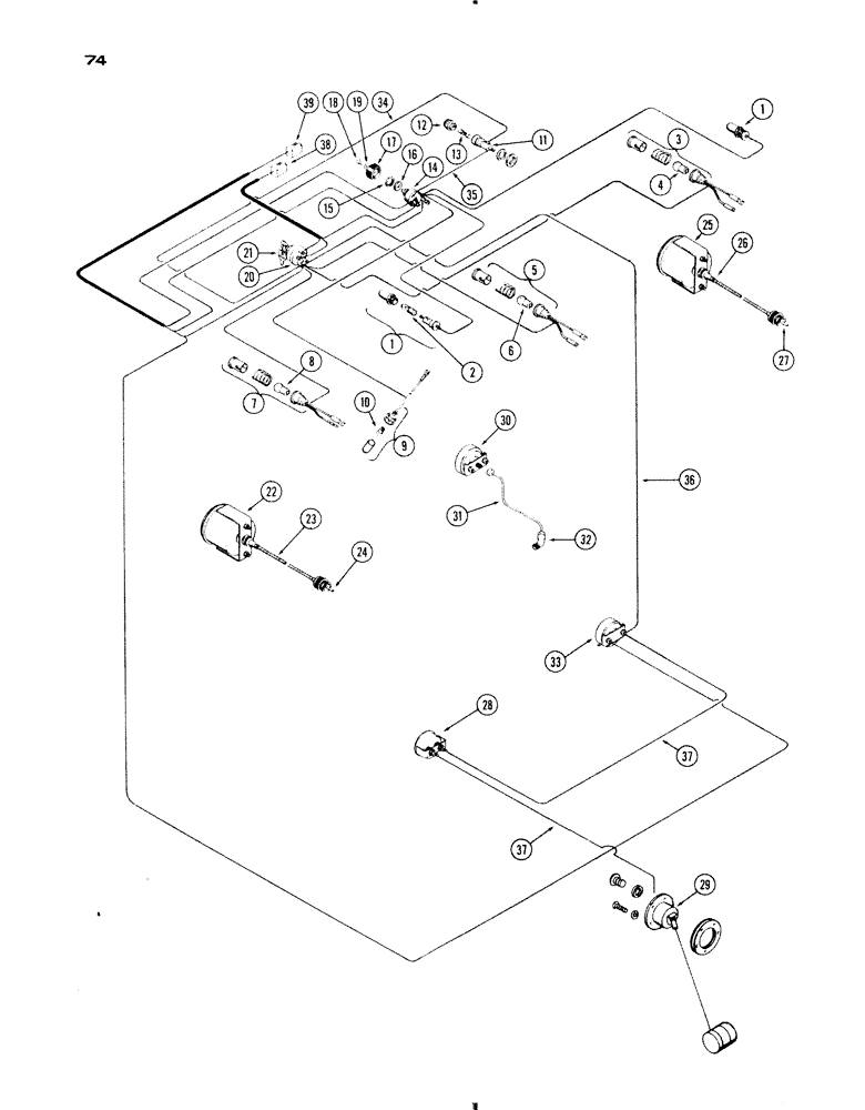 Схема запчастей Case IH 730 SERIES - (074) - INSTRUMENTS AND WIRING, 251 AND 284 SPARK IGNITION ENGINES (04) - ELECTRICAL SYSTEMS