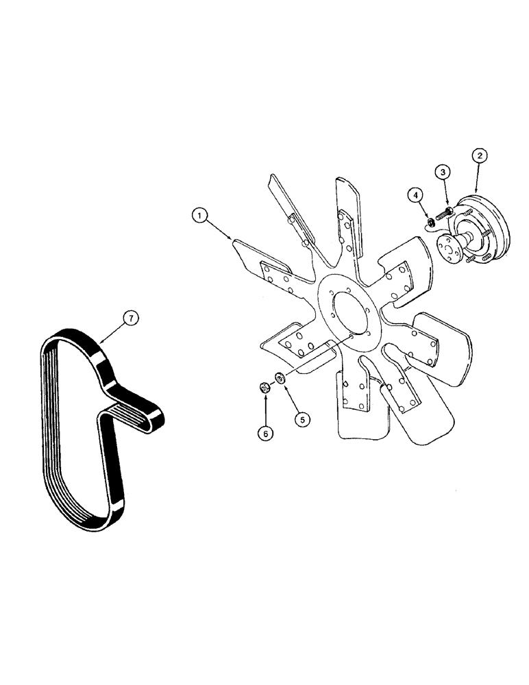 Схема запчастей Case IH 8920 - (2-008) - RADIATOR FAN AND MOUNTING PARTS (02) - ENGINE