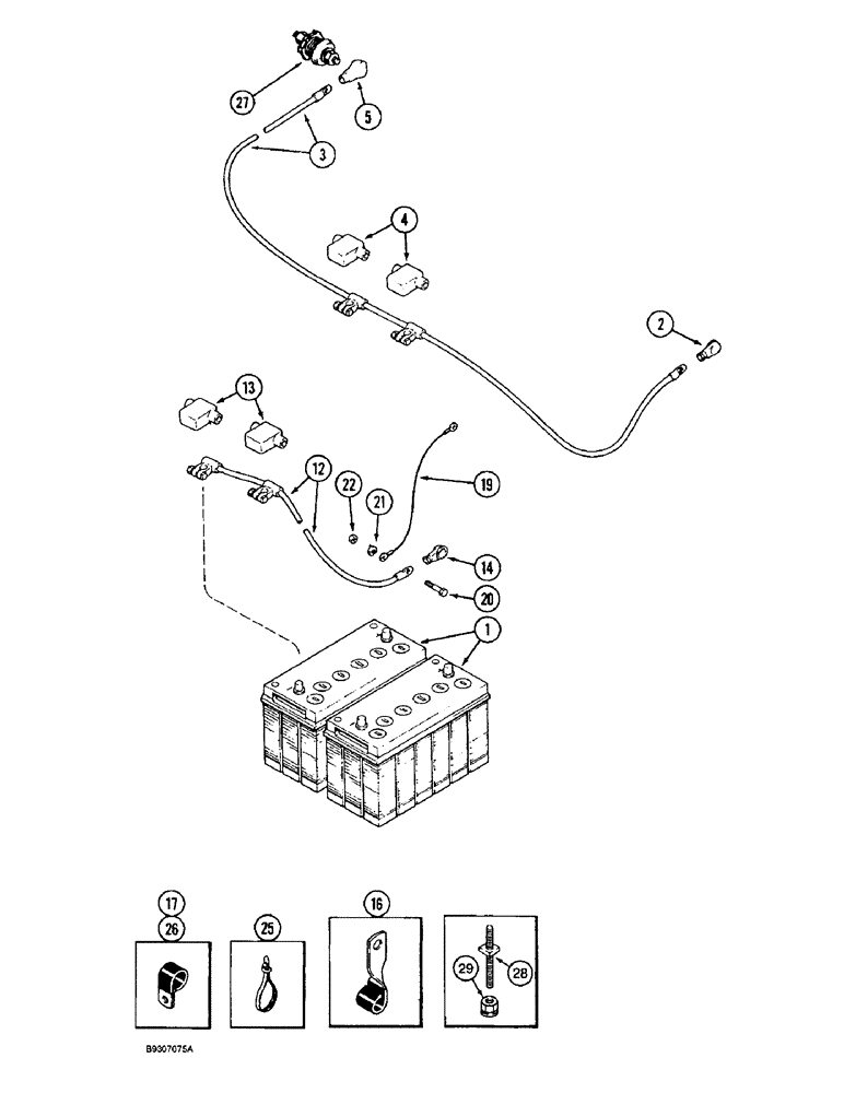 Схема запчастей Case IH 1666 - (4-42) - BATTERY AND BATTERY CABLES (06) - ELECTRICAL