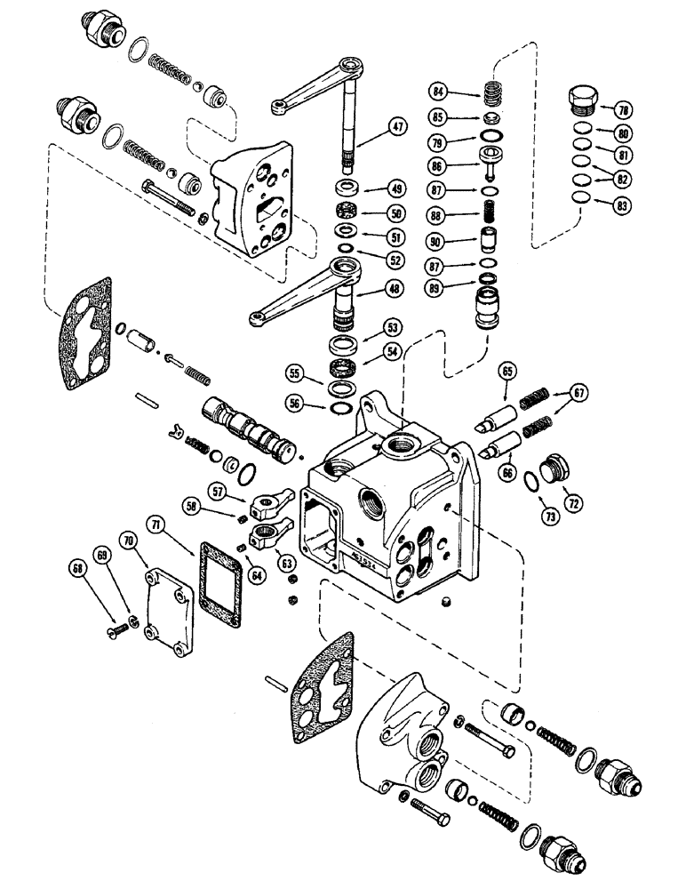 Схема запчастей Case IH 1370 - (185A) - HYDRAULICS, A63534 RIGHT HAND REMOTE HYDRAULICS VALVE (08) - HYDRAULICS