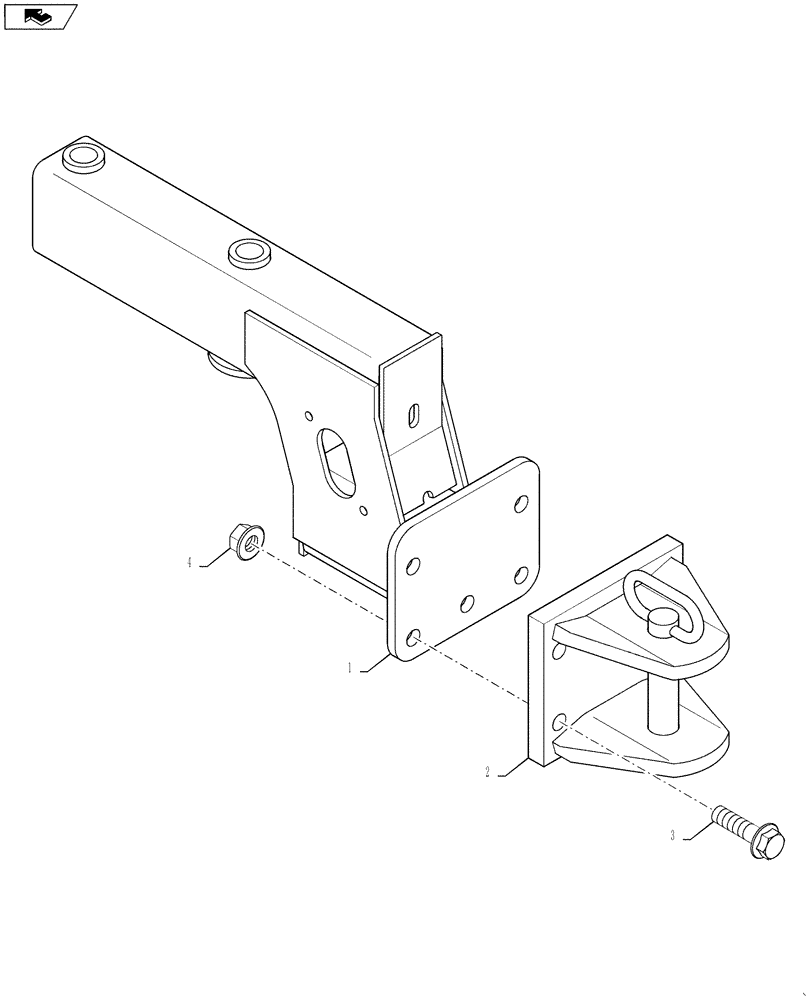 Схема запчастей Case IH 5130 - (37.100.04) - HITCH ASSEMBLY, FIXED HOOK, (EU ONLY) (37) - HITCHES, DRAWBARS & IMPLEMENT COUPLINGS