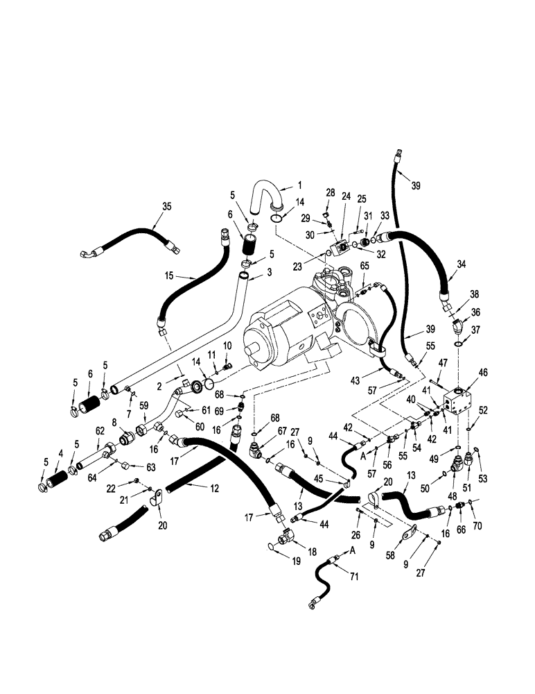 Схема запчастей Case IH STX425 - (08-20) - STANDARD HYDRAULICS - PUMP LUBRICATION CIRCUIT, WITH POWER SHIFT TRANSMISSION (08) - HYDRAULICS