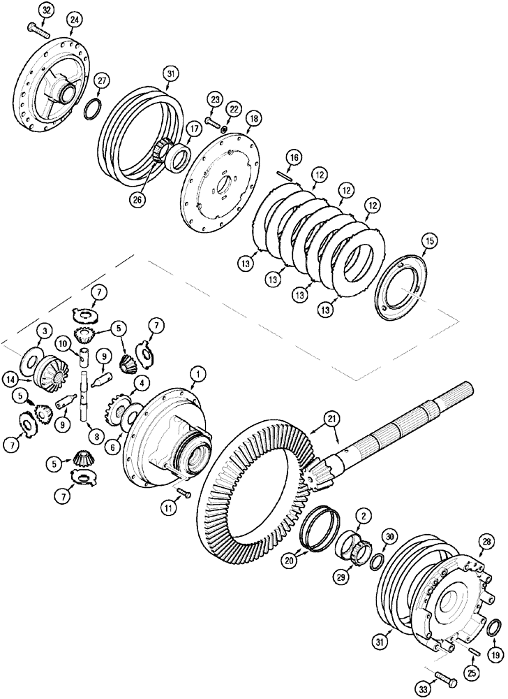 Схема запчастей Case IH MX150 - (06-09) - TRANSMISSION RANGE DIFFERENTIAL (21) - TRANSMISSION