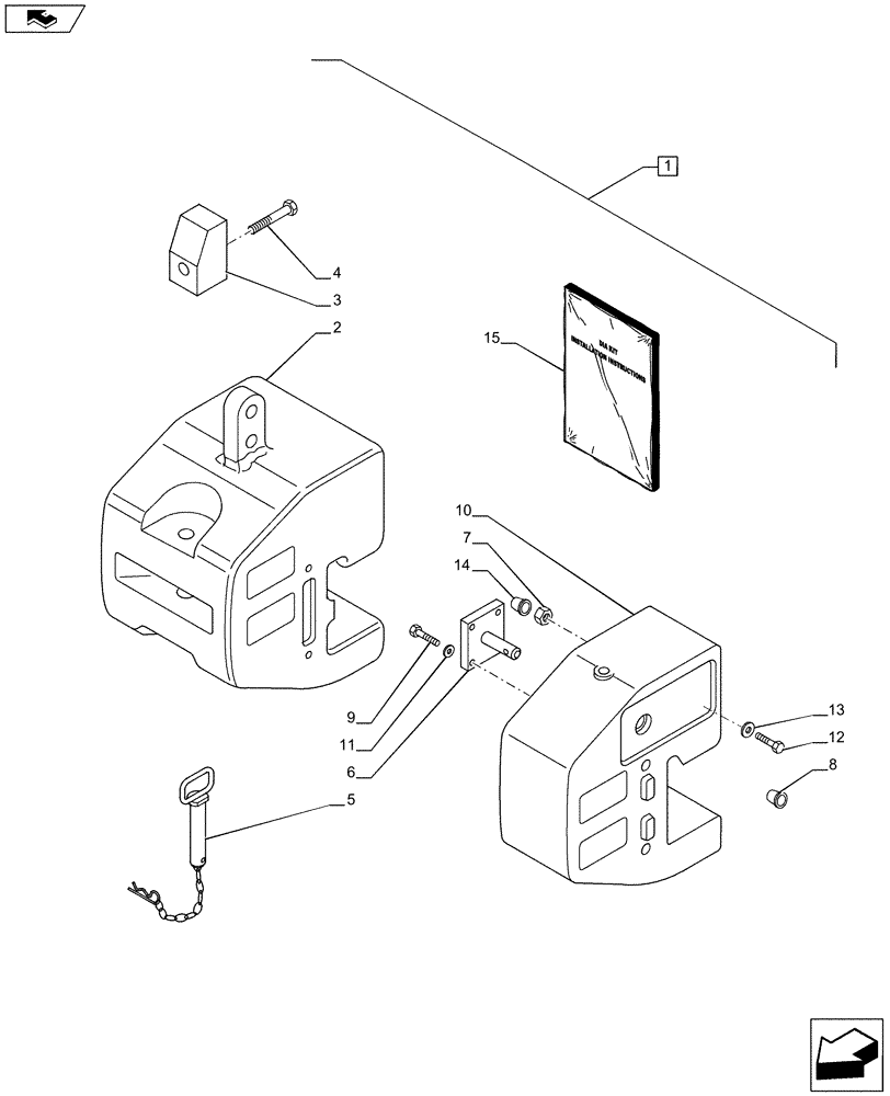 Схема запчастей Case IH PUMA 215 - (88.037.02[01]) - DIA KIT - FRONT WEIGHTS - C7196 (88) - ACCESSORIES