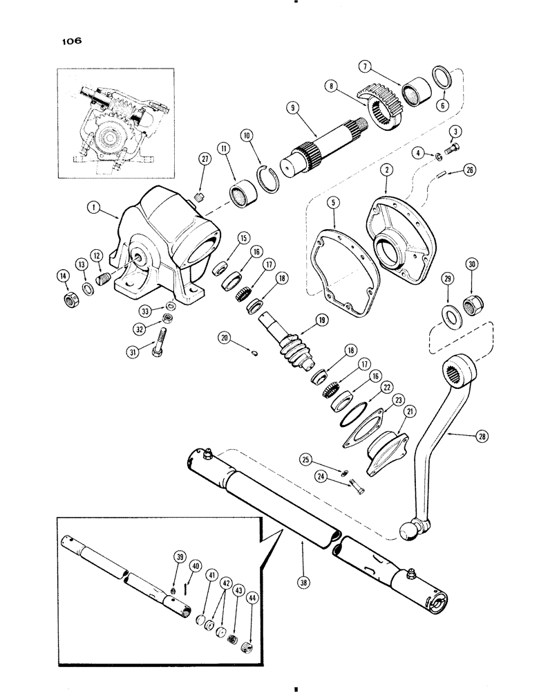 Схема запчастей Case IH 830-SERIES - (106) - STEERING GEAR, MECHANICAL OR POWER, 4 WHEEL, WESTERN, 730 GROVE (05) - STEERING