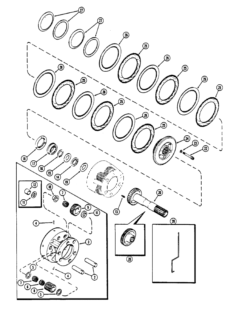 Схема запчастей Case IH 2670 - (214) - CLUTCH, (C-2) CLUTCH AND PLANETARY (06) - POWER TRAIN