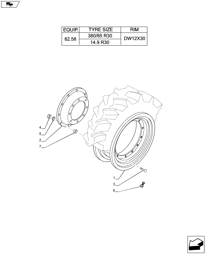 Схема запчастей Case IH PUMA 215 - (44.511.02[07]) - 4WD FRONT WHEELS (44) - WHEELS