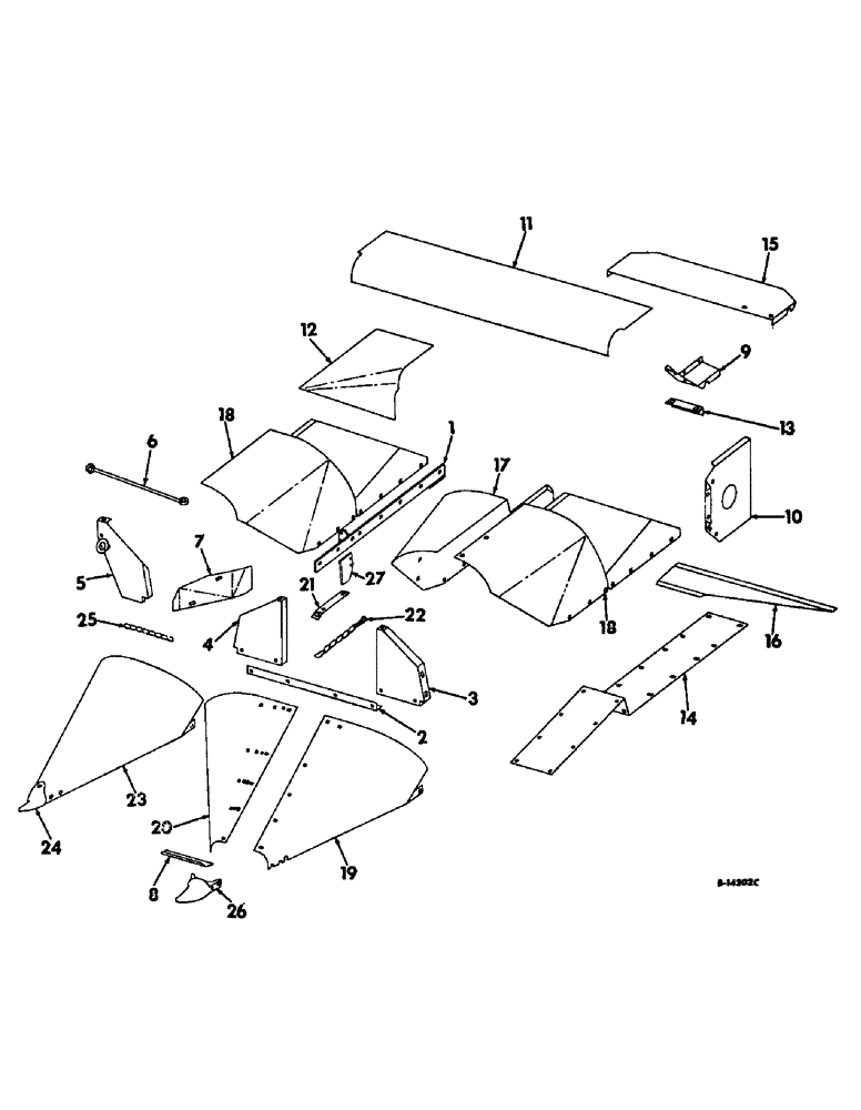 Схема запчастей Case IH 228 - (A-22) - GATHERER SHEETS AND DIVIDERS (58) - ATTACHMENTS/HEADERS