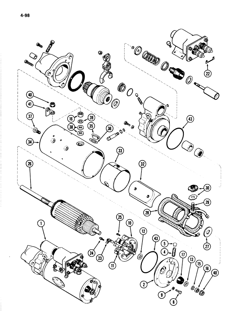 Схема запчастей Case IH 4894 - (4-098) - A162578 STARTER (04) - ELECTRICAL SYSTEMS