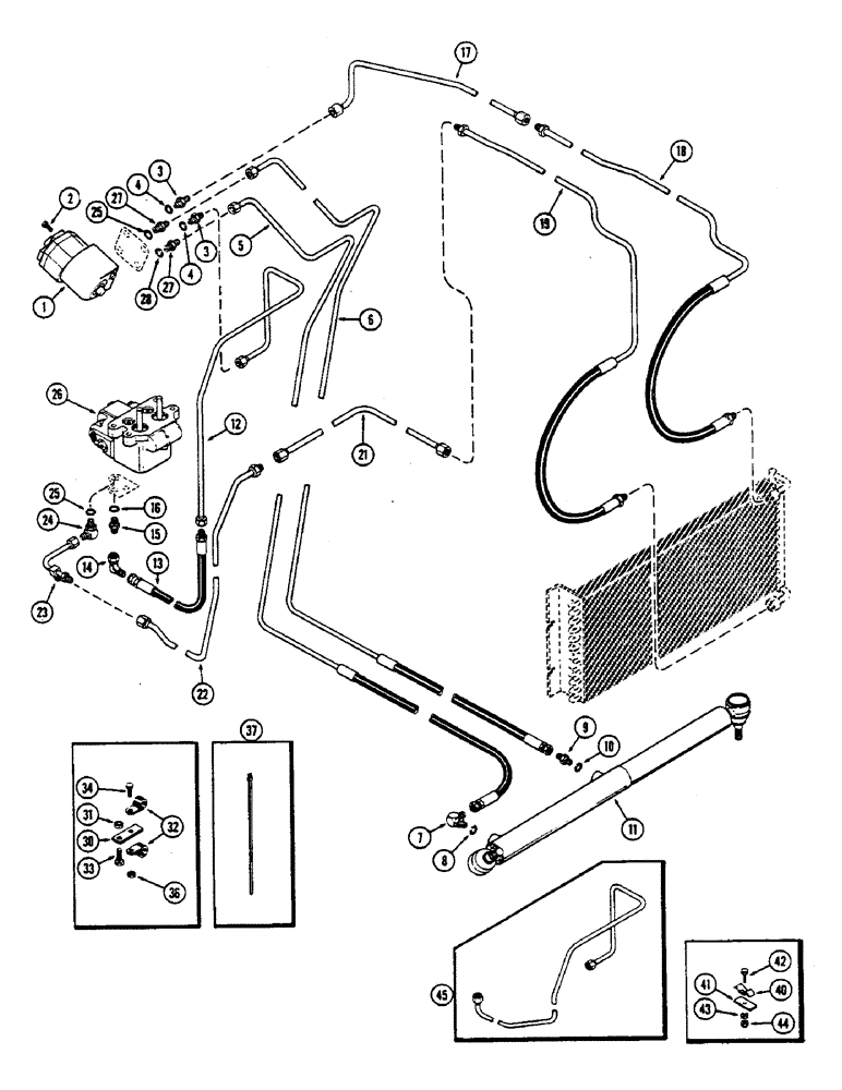 Схема запчастей Case IH 2390 - (5-148) - HYDROSTATIC STEERING CIRCUITRY (05) - STEERING