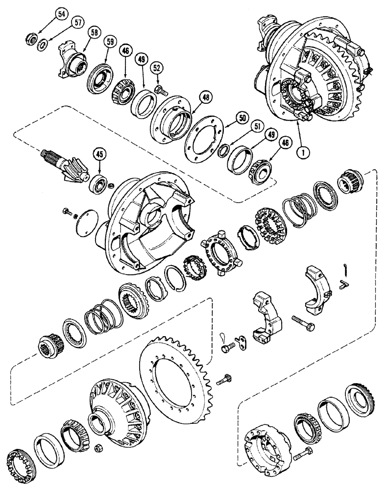 Схема запчастей Case IH 4694 - (6-220) - FRONT AXLE DIFFERENTIAL AND CARRIER, NO SPIN DIFFERENTIAL, AXLE S/N 13015953 AND AFTER (CONTD) (06) - POWER TRAIN