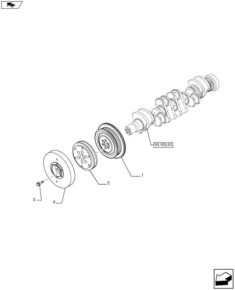 Схема запчастей Case IH F4GE9684B J605 - (10.110.01) - PULLEY - CRANKSHAFT (504062760) (10) - ENGINE