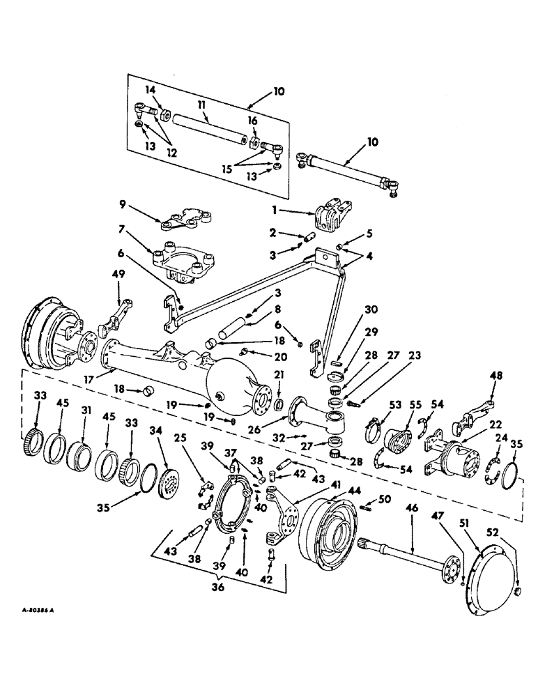 Схема запчастей Case IH 2856 - (B-31) - POWER TRAIN, FRONT AXLE AND CONNECTIONS, FARMALL TRACTORS WITH ALL WHEEL DRIVE (03) - POWER TRAIN