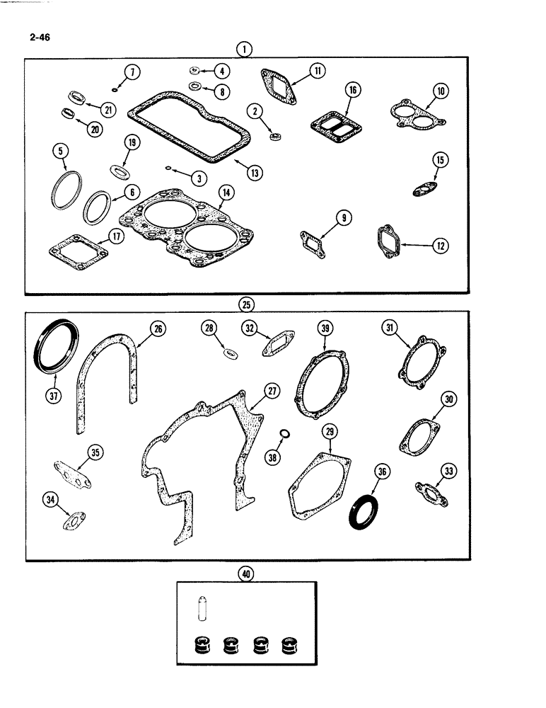 Схема запчастей Case IH 4494 - (2-046) - ENGINE GASKET KITS, 504BDT DIESEL ENGINE, VALVE GRIND KIT (02) - ENGINE