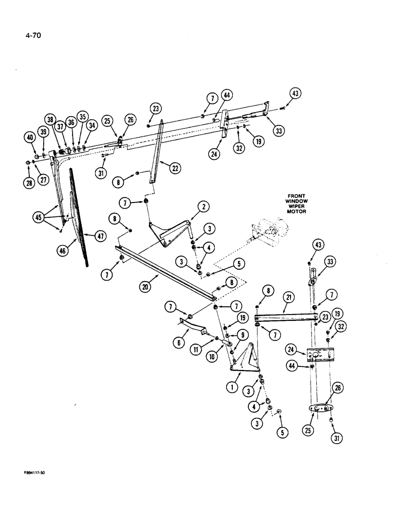 Схема запчастей Case IH 9270 - (4-070) - SIDE WINDOW WIPERS IF EQUIPPED (04) - ELECTRICAL SYSTEMS