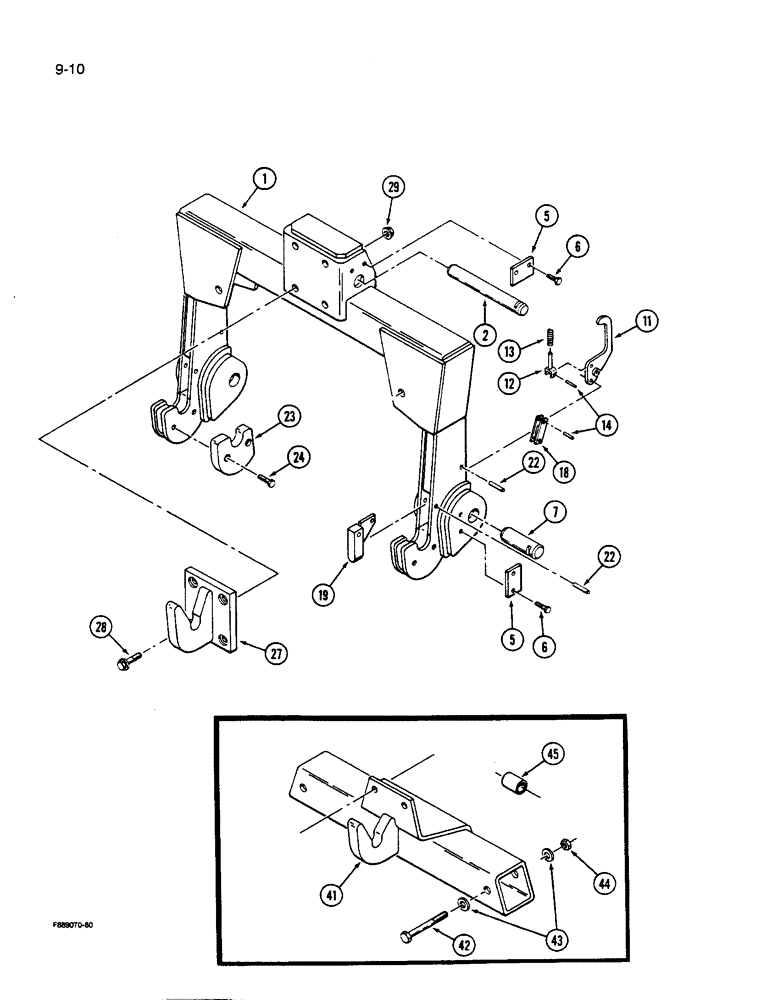 Схема запчастей Case IH 9280 - (9-010) - QUICK HITCH COUPLER CATEGORY IVN (09) - CHASSIS/ATTACHMENTS