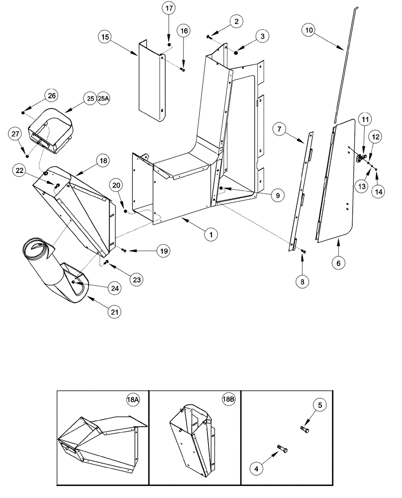 Схема запчастей Case IH 635 - (74.141.02) - DRUM OUTLETS, FRONT, 6 ROW WIDE, NO. 1, 2, 3, 4, 5 AND 6, 6 ROW NARROW, NO. 6 (74) - CLEANING