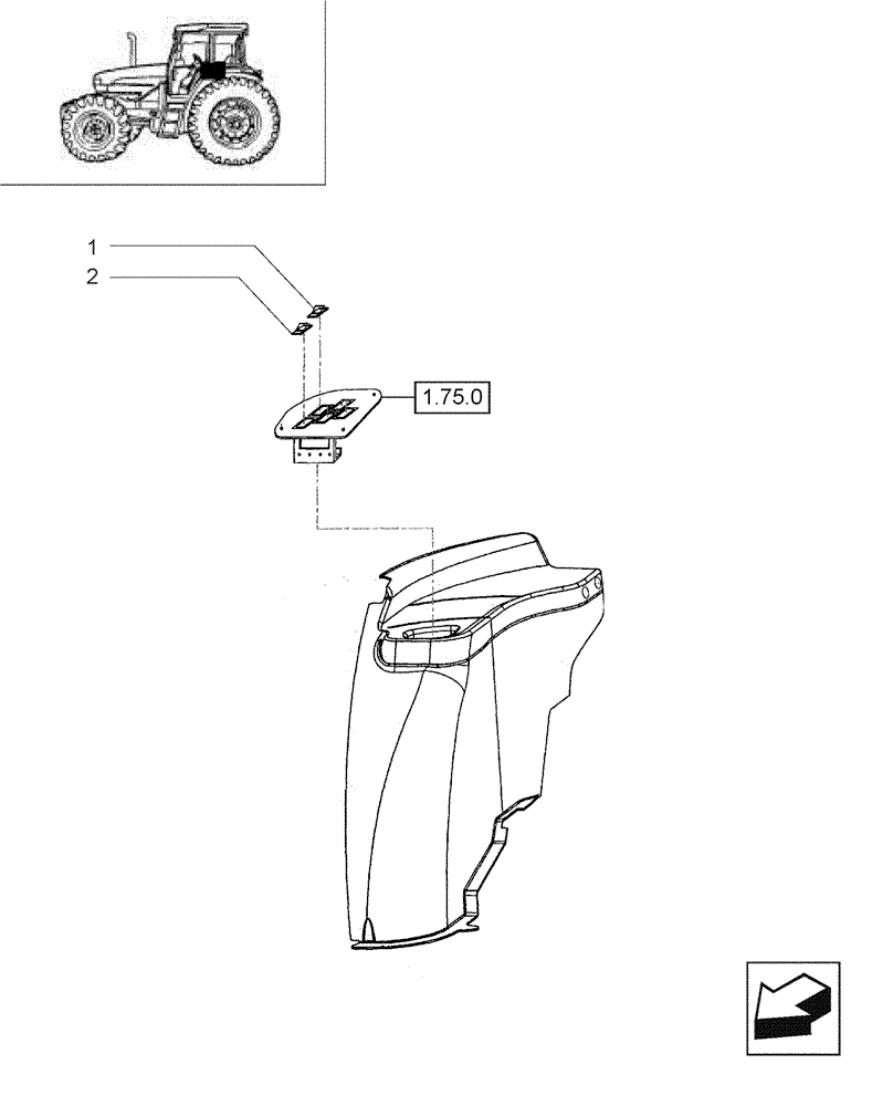 Схема запчастей Case IH JX85 - (1.92.0[11]) - CAB - ROTATING LAMP SWITCH (10) - OPERATORS PLATFORM/CAB