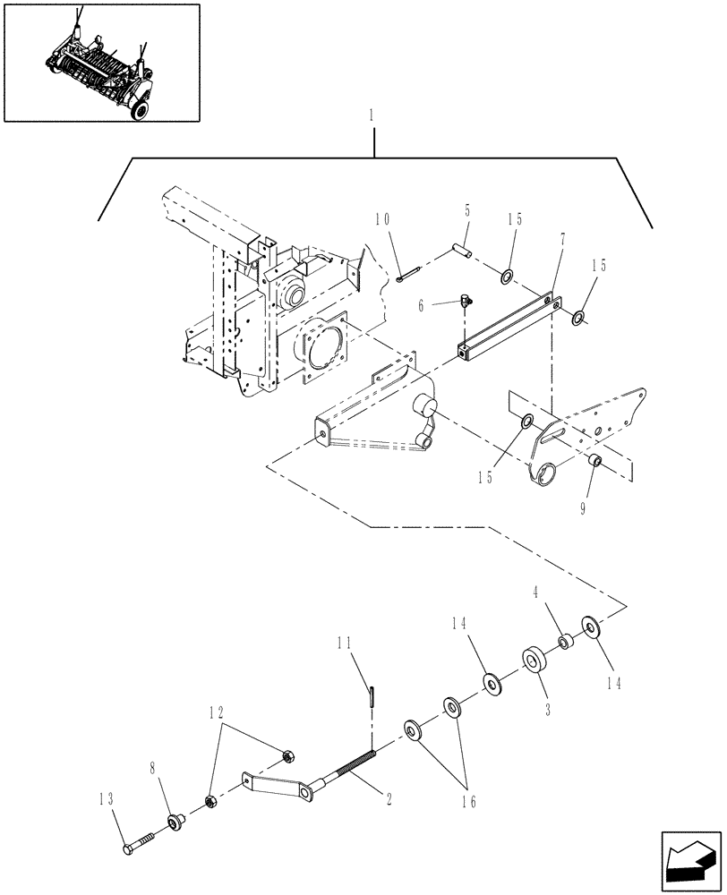 Схема запчастей Case IH RBX563 - (18.54) - MECHANICAL PICKUP LIFT (18) - ACCESSORIES