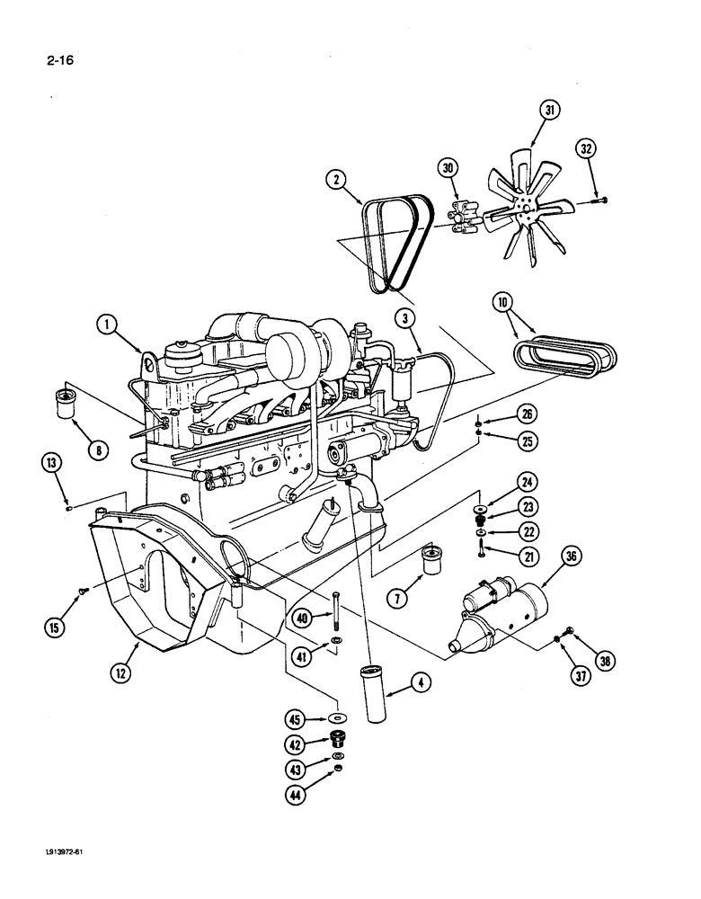 Схема запчастей Case IH 9270 - (2-016) - ENGINE MOUNTS & ATTACHING PARTS (02) - ENGINE