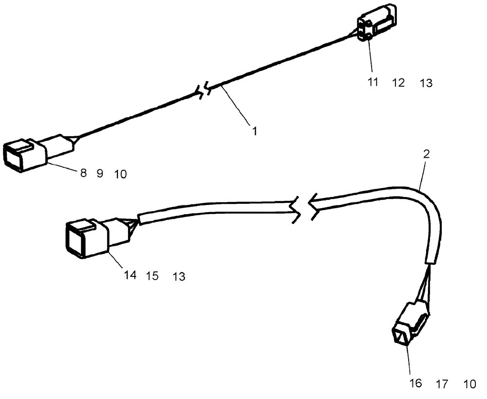 Схема запчастей Case IH 700 - (55.100.04) - HARNESS, EXTENSIONS (55) - ELECTRICAL SYSTEMS