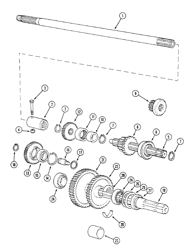 Схема запчастей Case IH 1294 - (6-196) - POWER TAKE-OFF, GEARS AND SHAFTS (06) - POWER TRAIN