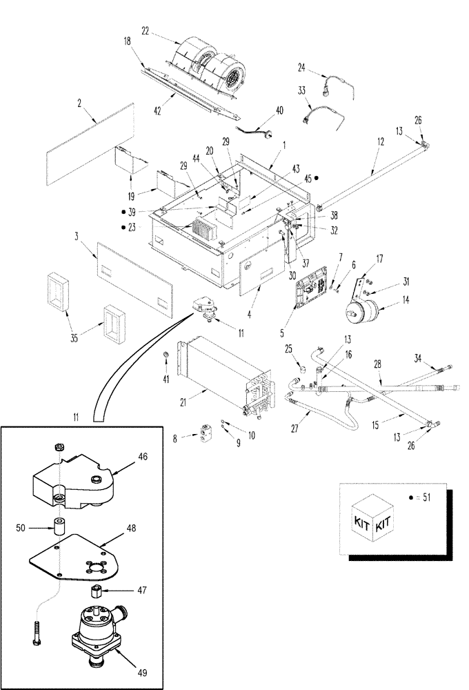 Схема запчастей Case IH 2388 - (09G-20[02]) - BOX ASSY - AIR CONDITIONING, ASN JJC0270500 (10) - CAB & AIR CONDITIONING