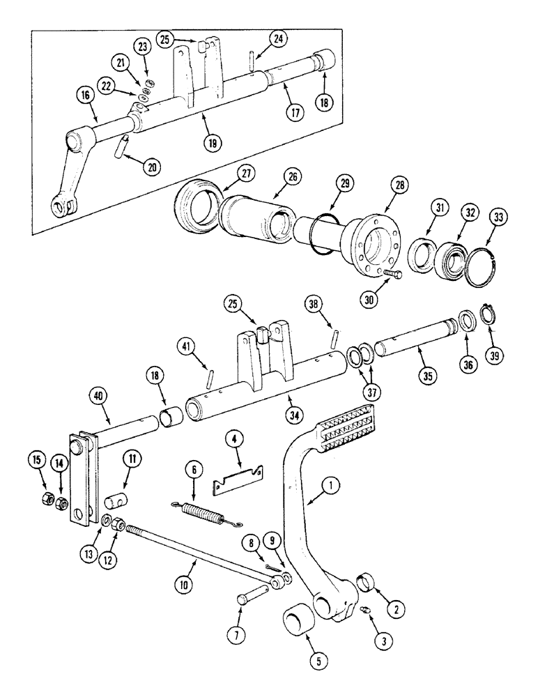 Схема запчастей Case IH 1294 - (6-138) - INDEPENDENT CLUTCH RELEASE MECHANISM, TRACTORS WITHOUT CAB (06) - POWER TRAIN