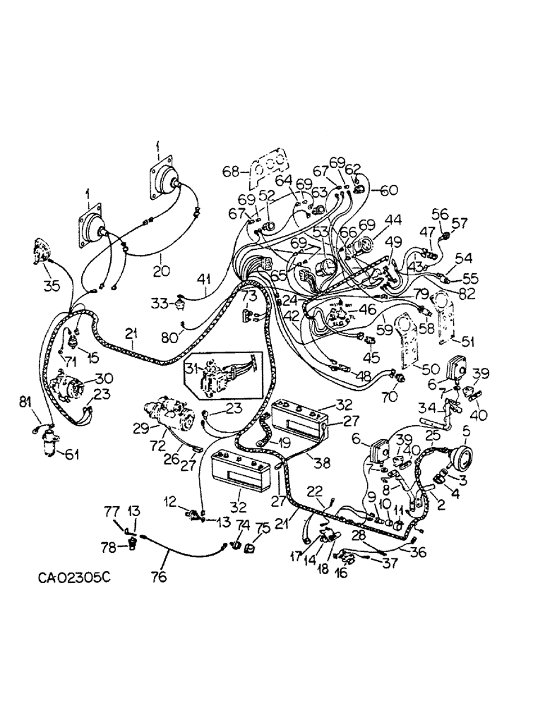 Схема запчастей Case IH 1066 - (08-23) - ELECTRICAL, STARTING AND LIGHTING, 966, 1066 AND HYDRO 100 TRACTORS (06) - ELECTRICAL