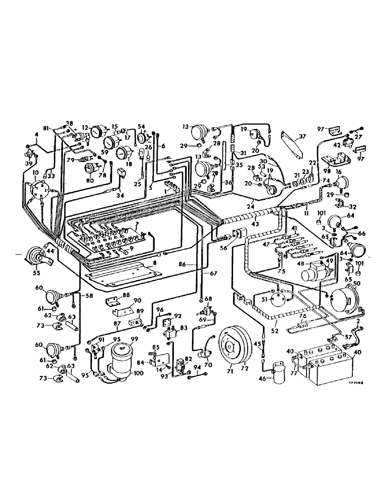 Схема запчастей Case IH 615 - (08-16) - ELECTRICAL, WIRING DIAGRAM, DIESEL ENGINE, SERIAL NO. 3291 THRU 8000 (06) - ELECTRICAL