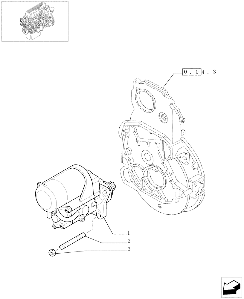 Схема запчастей Case IH F3AE0684E B006 - (0.36.0[01]) - STARTER MOTOR (99488641) 